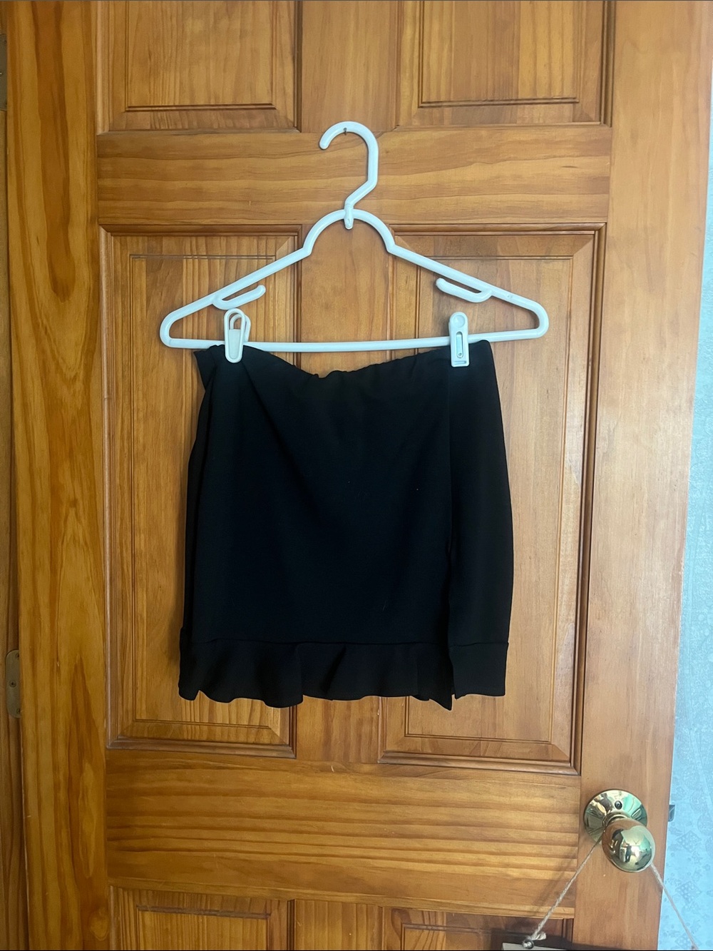 Black Mini Skirt with Ruffle Hem